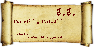 Borbély Baldó névjegykártya