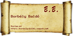 Borbély Baldó névjegykártya